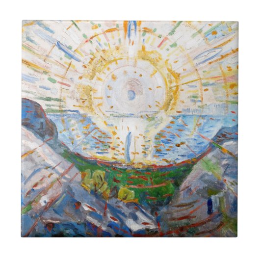 Edvard Munch - The Sun 1912 Tegeltje (Voorkant)