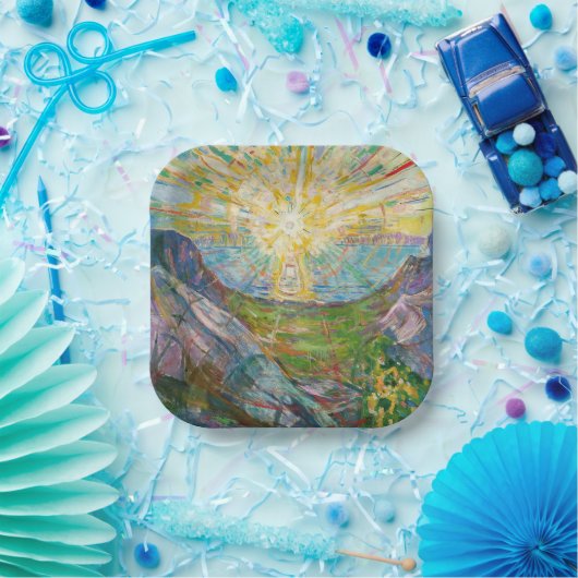 Edvard Munch - The Sun 1916 Papieren Bordje (Feest)