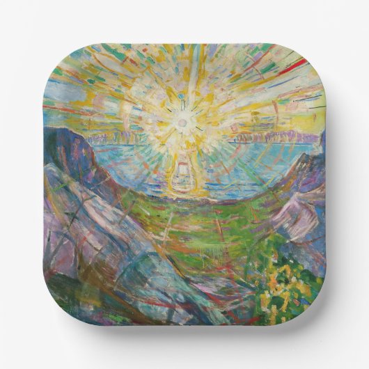 Edvard Munch - The Sun 1916 Papieren Bordje (Voorkant)