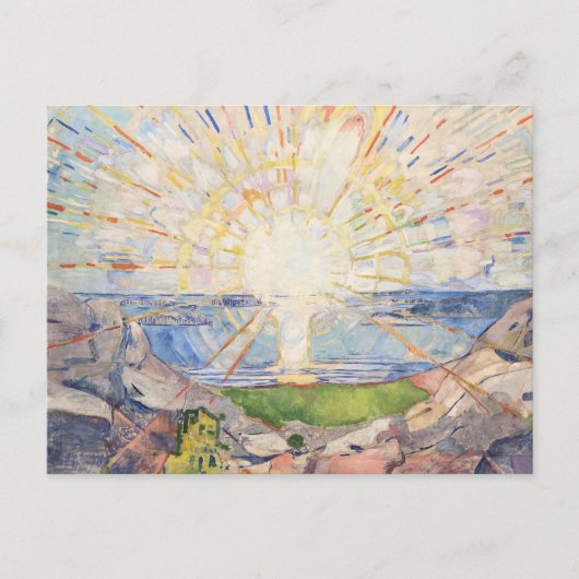 Edvard Munch The Sun Radiant Modern Sunburst Art Briefkaart (Voorkant)