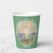 Edvard Munch The Sun (Solen) - Zonsopgang Feestart Papieren Bekers (Achterkant)