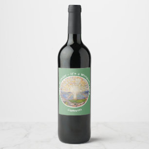 Edvard Munch The Sun (Solen) - Zonsopgang Feestart Wijn Etiket