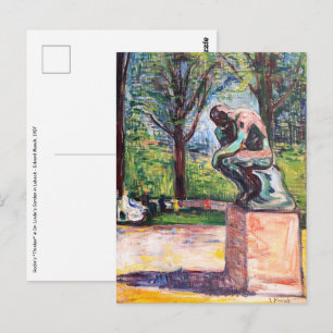 Edvard Munch - The Thinker by Rodin Briefkaart