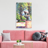Edvard Munch - The Thinker by Rodin Canvas Afdruk (Insitu (Woonkamer))