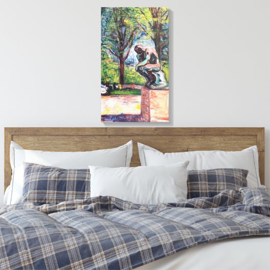 Edvard Munch - The Thinker by Rodin Canvas Afdruk (Insitu (Slaapkamer))