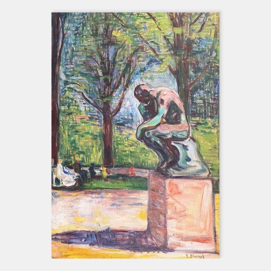 Edvard Munch - The Thinker by Rodin Inpakpapier Vel