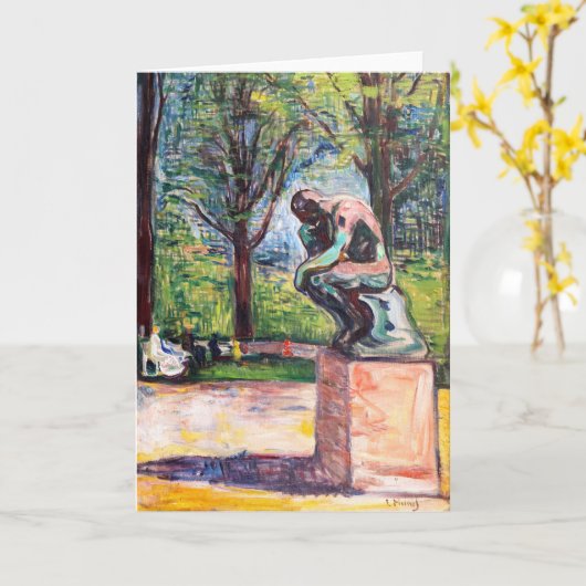 Edvard Munch - The Thinker by Rodin Kaart (Gele Bloem)