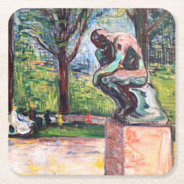 Edvard Munch - The Thinker by Rodin Kartonnen Onderzetters