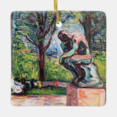 Edvard Munch - The Thinker by Rodin Keramisch Ornament (Voorkant)