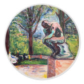 Edvard Munch - The Thinker by Rodin Keramische Knop (Voorkant)