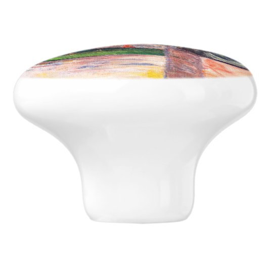 Edvard Munch - The Thinker by Rodin Keramische Knop (Zijkant)