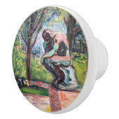 Edvard Munch - The Thinker by Rodin Keramische Knop (Rechts)