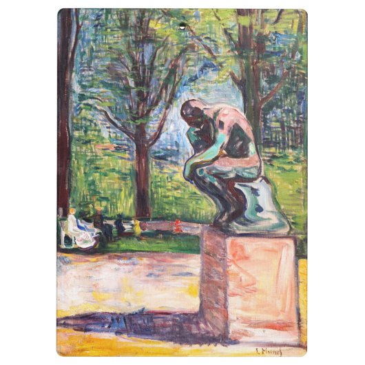 Edvard Munch - The Thinker by Rodin Klembord (Achterkant)