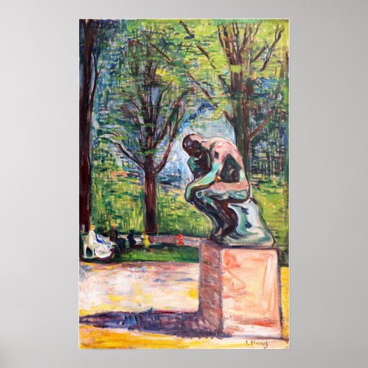 Edvard Munch - The Thinker by Rodin Poster (Voorkant)
