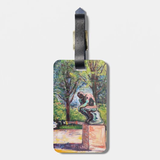 Edvard Munch - The Thinker by Rodin - QR Code Bagagelabel (Achterkant verticaal)