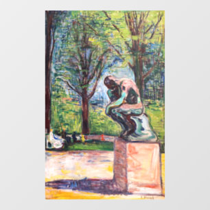 Edvard Munch - The Thinker by Rodin Raamsticker