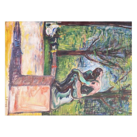 Edvard Munch - The Thinker by Rodin Tafelkleed (Voorkant (Horizontaal))