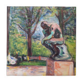 Edvard Munch - The Thinker by Rodin Tegeltje (Voorkant)