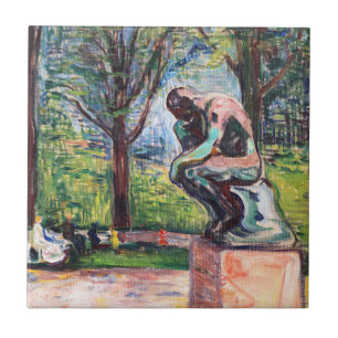 Edvard Munch - The Thinker by Rodin Tegeltje