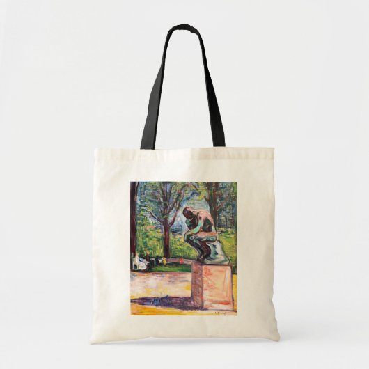 Edvard Munch - The Thinker by Rodin Tote Bag (Voorkant)