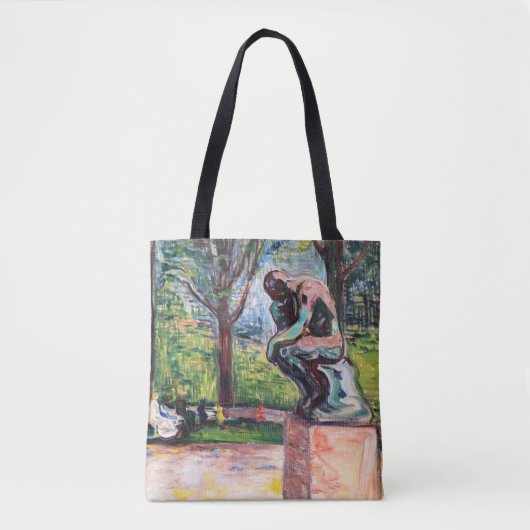 Edvard Munch - The Thinker by Rodin Tote Bag (Voorkant)