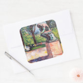 Edvard Munch - The Thinker by Rodin Vierkante Sticker (Envelop)