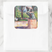 Edvard Munch - The Thinker by Rodin Vierkante Sticker (Tas)