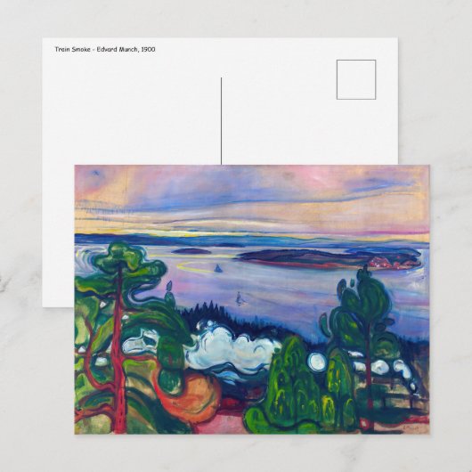 Edvard Munch - Train Smoke Briefkaart (Voorkant / Achterkant)