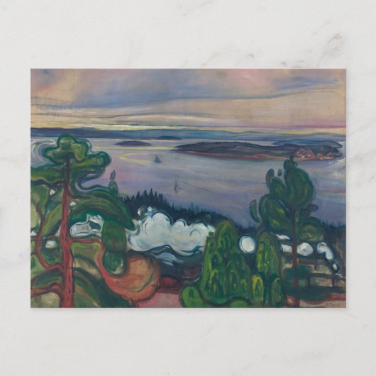 Edvard Munch - Train Smoke Briefkaart (Voorkant)
