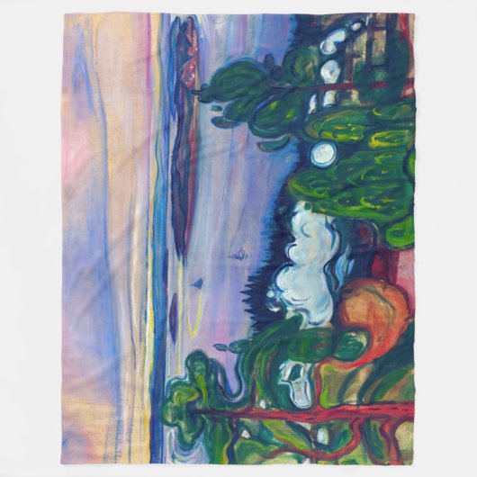 Edvard Munch - Train Smoke Fleece Deken (Voorkant)