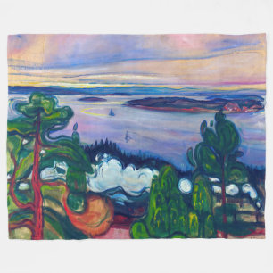 Edvard Munch - Train Smoke Fleece Deken