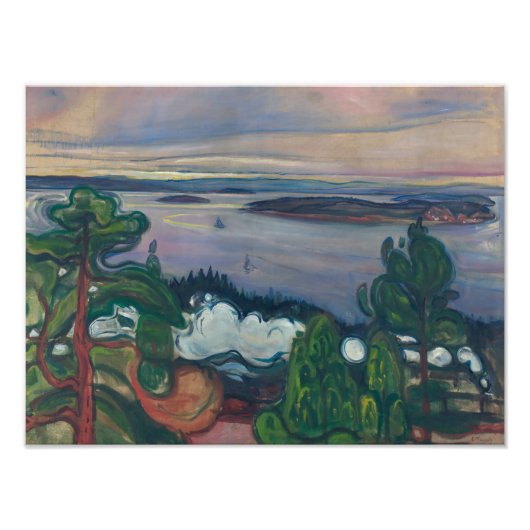 Edvard Munch - Train Smoke Foto Afdruk (Voorkant)