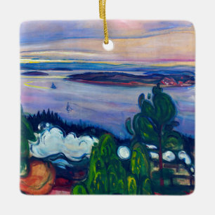 Edvard Munch - Train Smoke Keramisch Ornament