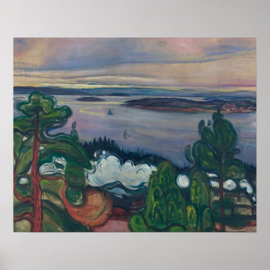 Edvard Munch - Train Smoke Poster (Voorkant)