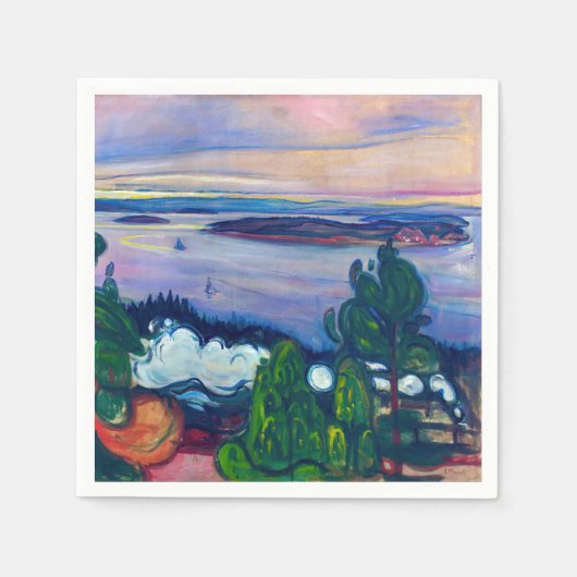 Edvard Munch - Train Smoke Servet (Voorkant)