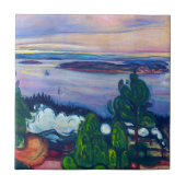 Edvard Munch - Train Smoke Tegeltje (Voorkant)