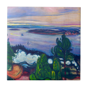 Edvard Munch - Train Smoke Tegeltje