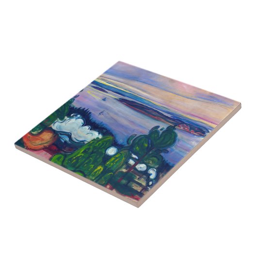 Edvard Munch - Train Smoke Tegeltje (Zijkant)