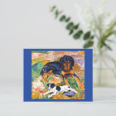 Edvard Munch, twee honden die schilderen Briefkaart (Staand voorkant)