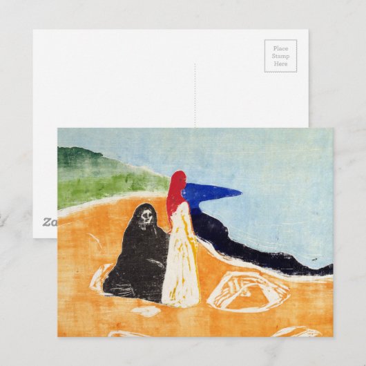 Edvard Munch Twee Vrouwen op de kust Briefkaart (Voorkant / Achterkant)