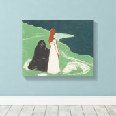 Edvard Munch - Twee vrouwen op de kust Canvas Afdruk (Insitu (Houten vloer))