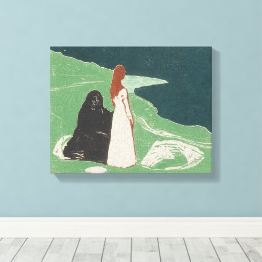 Edvard Munch - Twee vrouwen op de kust Canvas Afdruk (Insitu (Houten vloer))