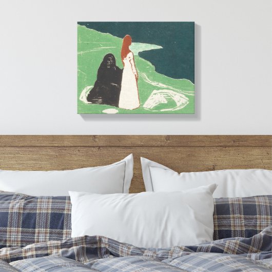 Edvard Munch - Twee vrouwen op de kust Canvas Afdruk (Insitu (Slaapkamer))