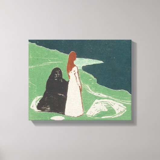 Edvard Munch - Twee vrouwen op de kust Canvas Afdruk (Voorkant)