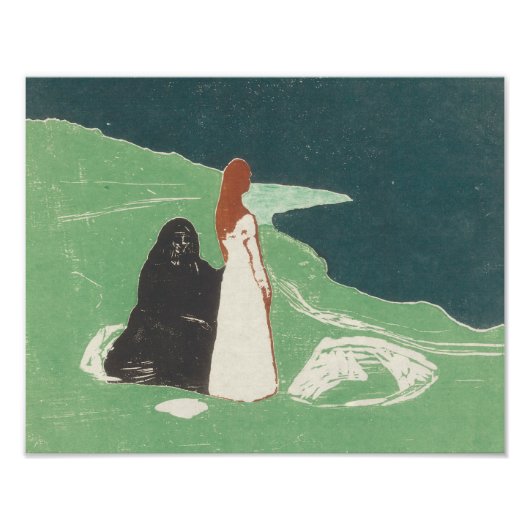 Edvard Munch - Twee vrouwen op de kust Foto Afdruk (Voorkant)