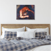 Edvard Munch - Vampier / Liefde en Pijn Canvas Afdruk (Insitu (Slaapkamer))