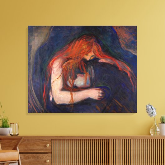 Edvard Munch - Vampire / Love and Pain Canvas Afdruk (Insitu (Woonkamer))