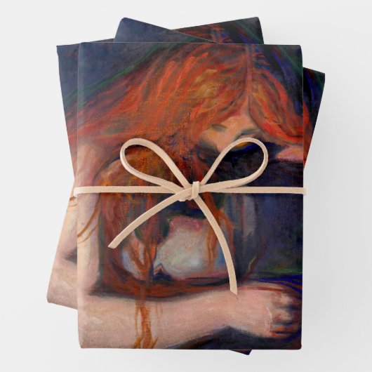 Edvard Munch - Vampire / Love and Pain Inpakpapier Vel (In situ)