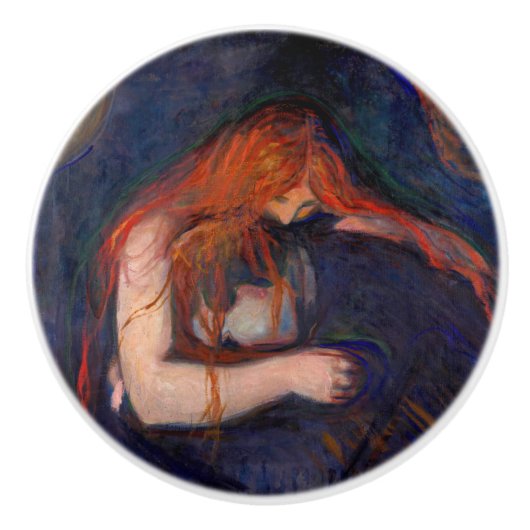 Edvard Munch - Vampire / Love and Pain Keramische Knop (Voorkant)
