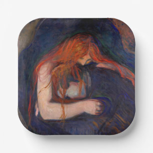 Edvard Munch - Vampire / Love and Pain Papieren Bordje